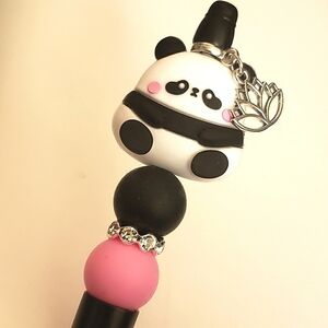 Handmade Kawaii Panda Beaded Silicone Focal Bead Pen